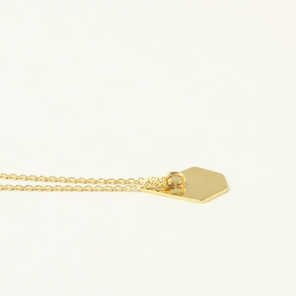 Achterkant van 18 k gouden hanger Imperfectie Rocks aan ketting.